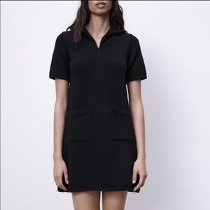 NWT Black Zara Polo Knit Dress